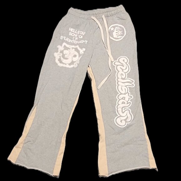 Grey Hellstar Flared Sweatpants - Picture 1 of 4